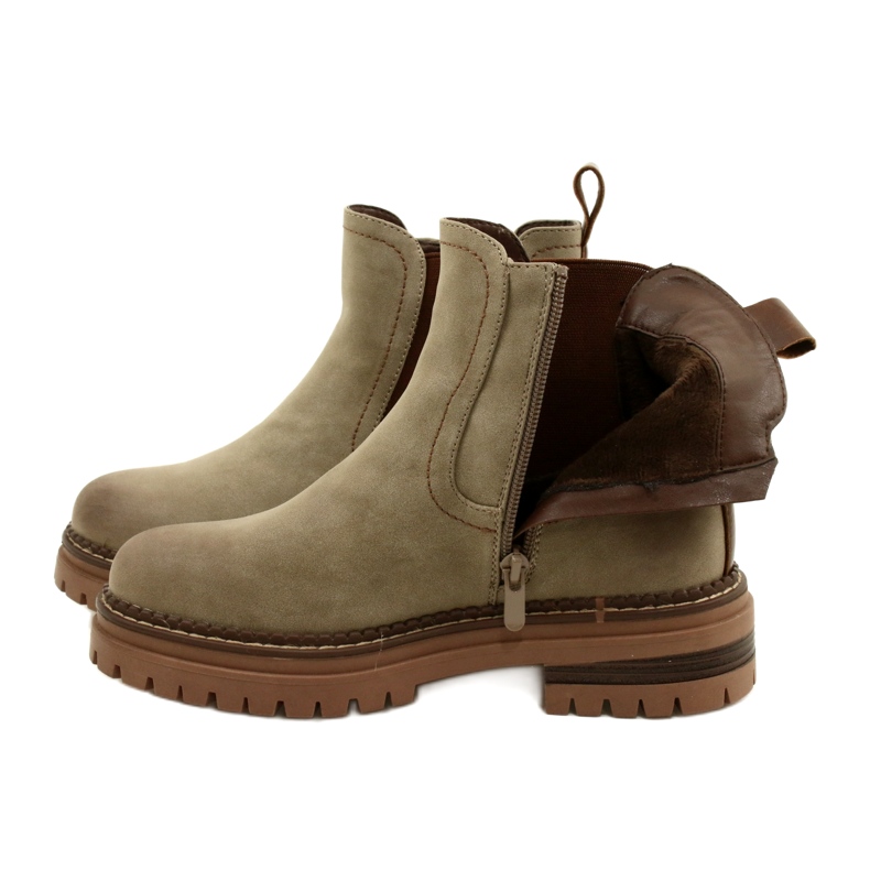 Stivali da donna Evento isolati con Khaki 22BT35-5038 beige 5