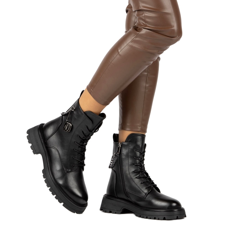 Stivali da donna con perno di sicurezza e Filippo DBT4059 Black Chain nero 6