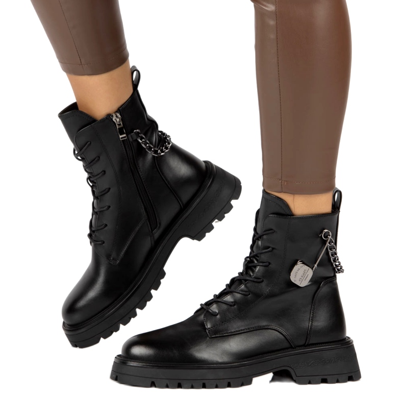Stivali da donna con perno di sicurezza e Filippo DBT4059 Black Chain nero 4