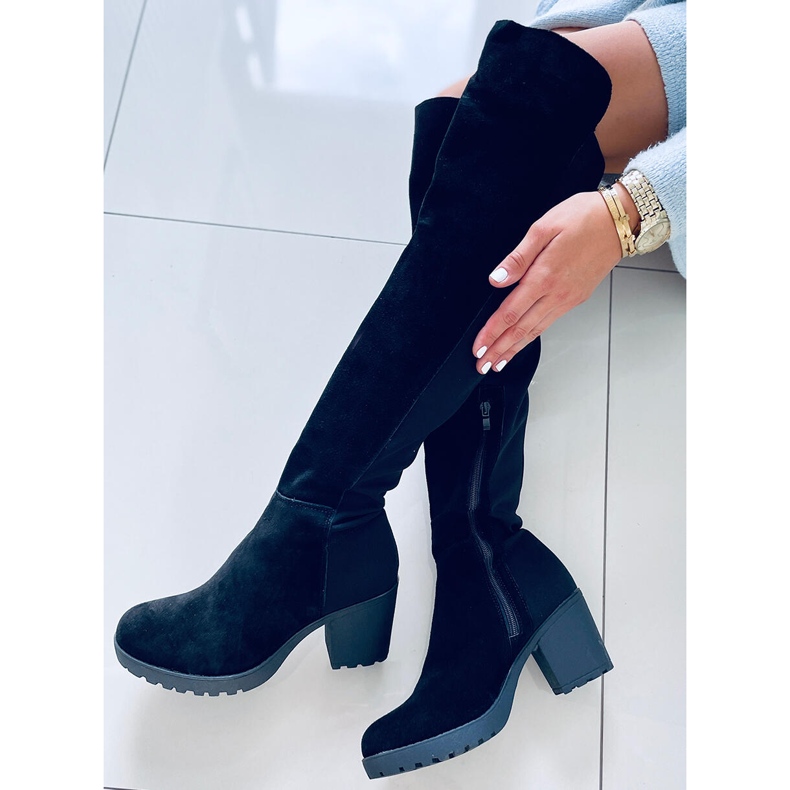 Stivali Niamh Black in pelle naturale nero 2