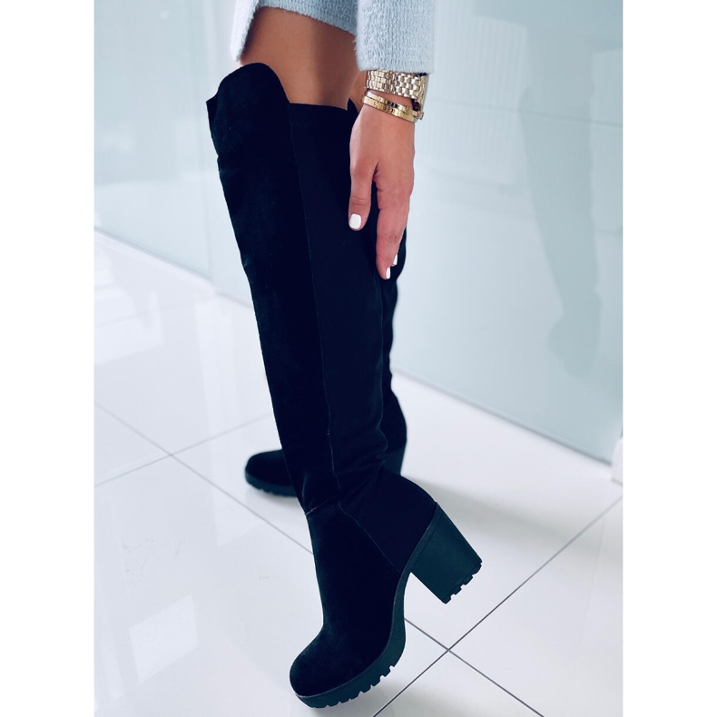 Stivali Niamh Black in pelle naturale nero 1