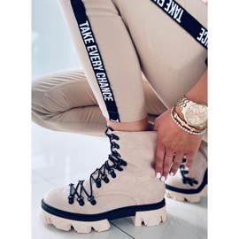 Stivali stringati Conor Beige 2