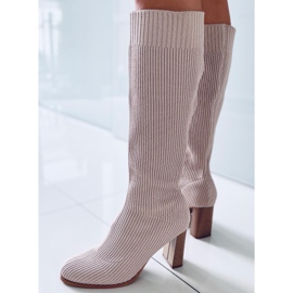 Stivaletti con tacco alto di Claudia Taupe beige 2