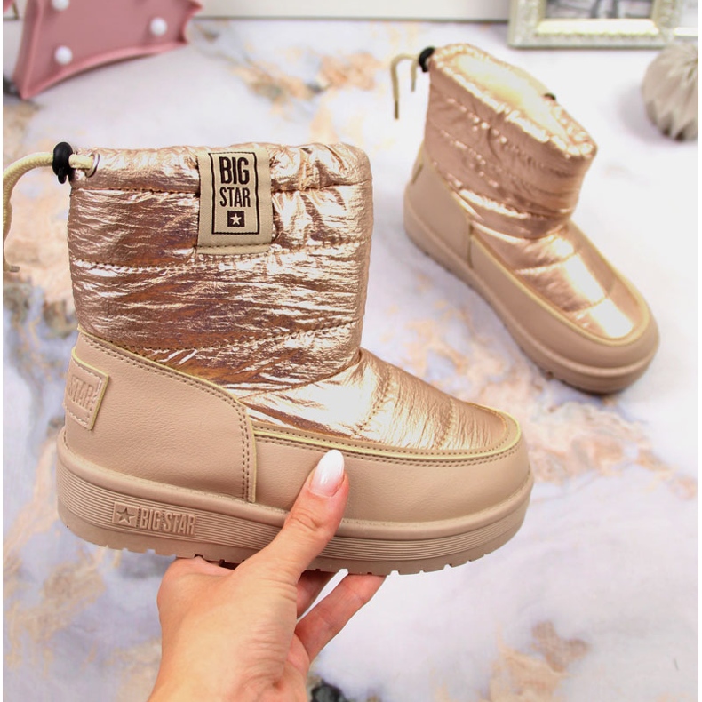 Doposci da bambina beige metallizzato Big Star KK374221 1