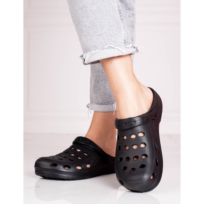 Ciabatte Shelovet da donna nere chiare nero 1