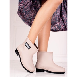 Stivali da pioggia da donna Shelovet beige bassi marrone 1