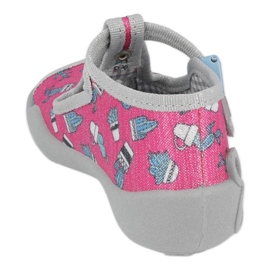 Scarpe per bambini Befado 213P128 rosa d'argento grigio 2