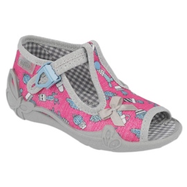 Scarpe per bambini Befado 213P128 rosa d'argento grigio 1