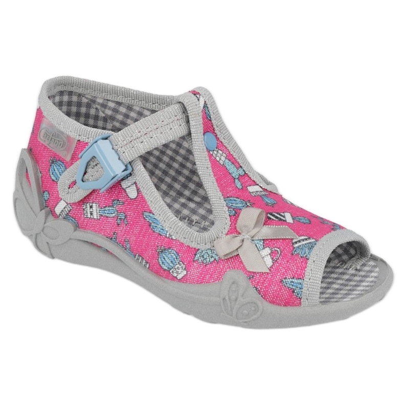 Scarpe per bambini Befado 213P128 rosa d'argento grigio 1