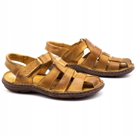 Polbut Sandali in pelle da uomo 211 beige 2