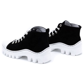 Polbut Stivaletti da donna in pelle D1 nero perla bianco 4