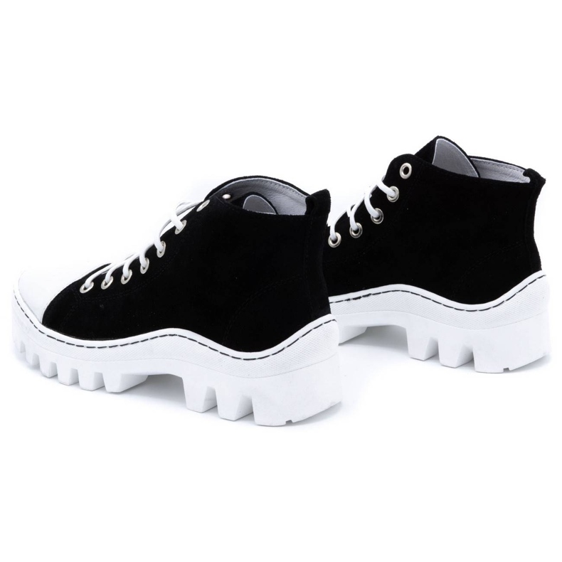 Polbut Stivaletti da donna in pelle D1 nero perla bianco 4
