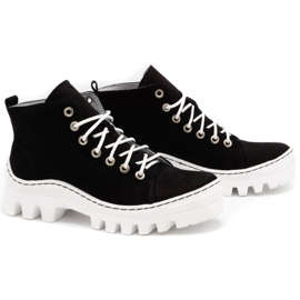 Polbut Stivaletti da donna in pelle D1 nero perla bianco 1