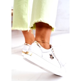 Scarpe sportive in pelle da donna sulla piattaforma Filipczyk con zirconi bianchi bianco 4