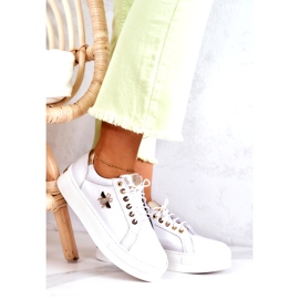 Scarpe sportive in pelle da donna sulla piattaforma Filipczyk con zirconi bianchi bianco 2