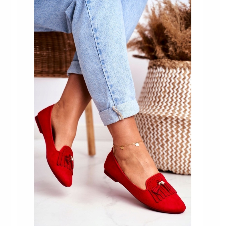 BUGO Mocassini da donna Red Lords Fringes Therese rosso 2