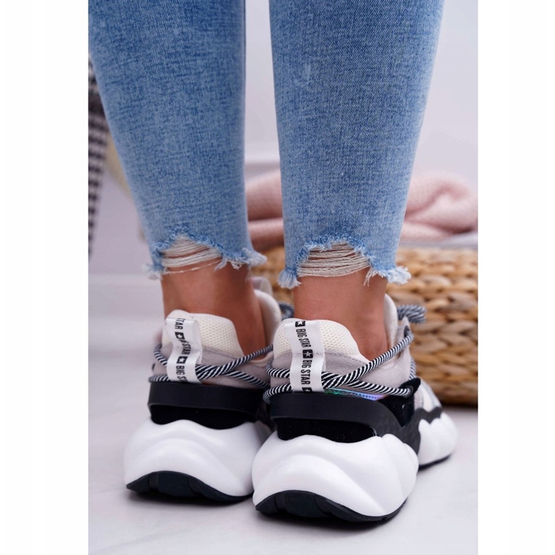 Scarpe Sportive da Donna Big Star by Daniel Lopez Bianche FF274A546 bianca nero d'argento 3