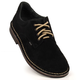 Scarpe in pelle, camoscio per uomo, nero Gregor 1108 2