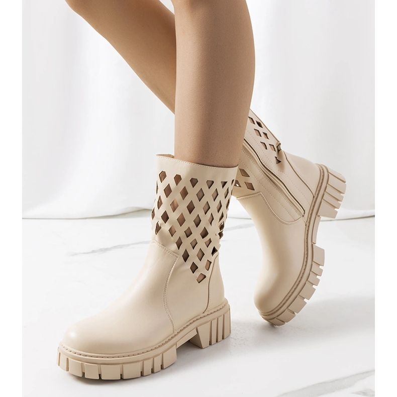 Stivali color crema Dinah beige 1