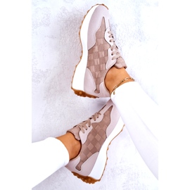 Scarpe sportive legate al beige da donna 3
