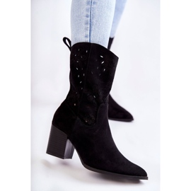 Stivali in pelle scamosciata da donna con stivali da cowboy Ariane neri nero 1