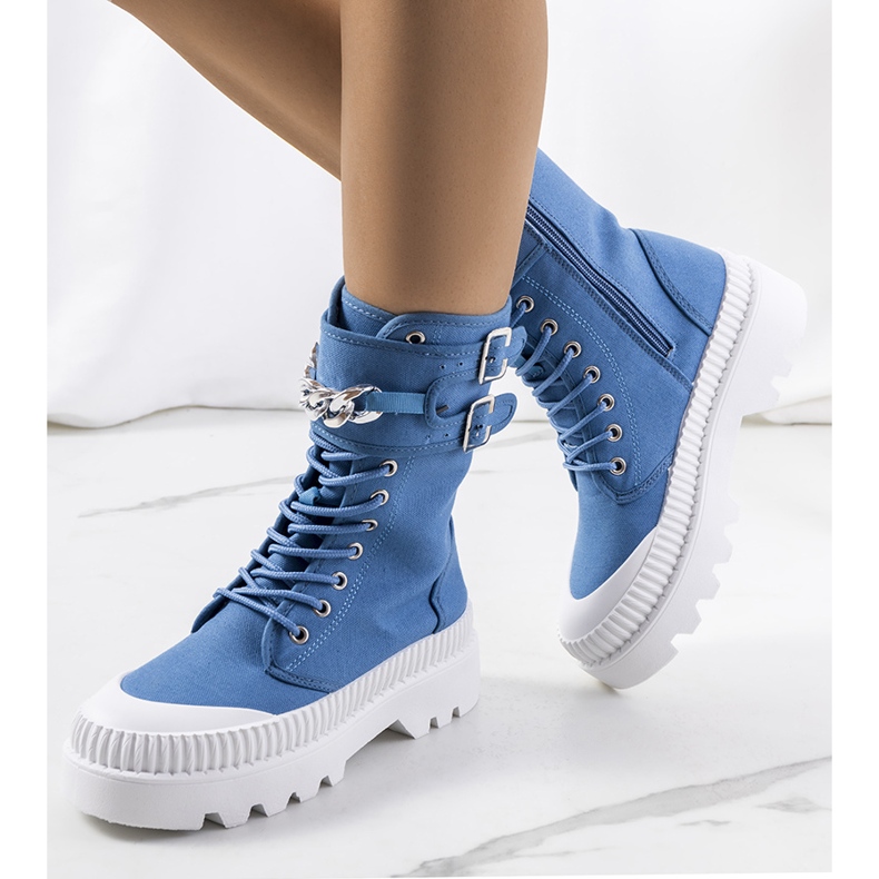 Sneakers blu con catena Taus 1