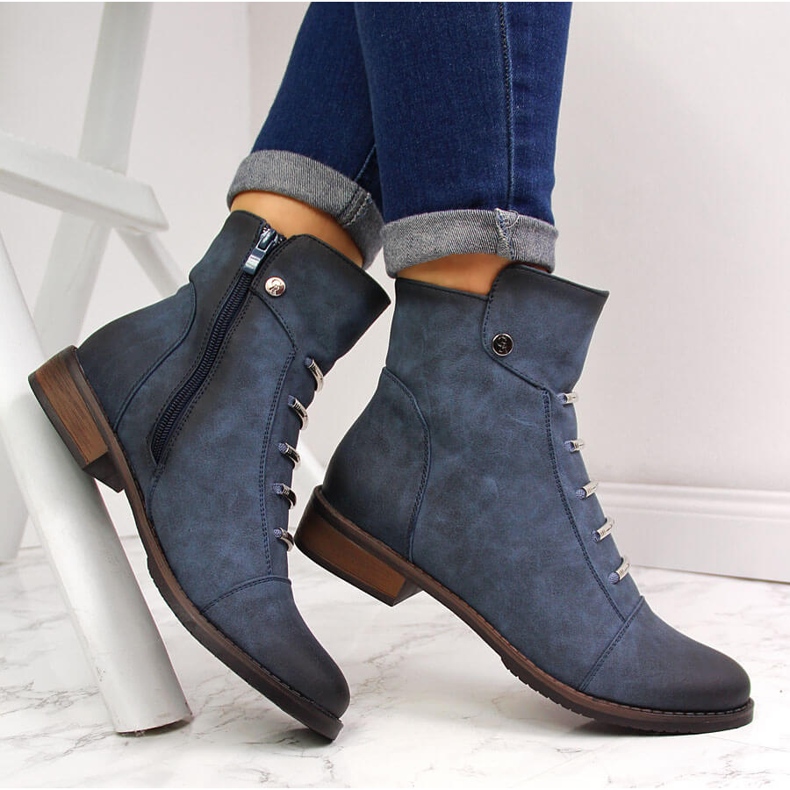 Stivali da donna con ornamenti, isolati blu Jezzi JEZ52D 1