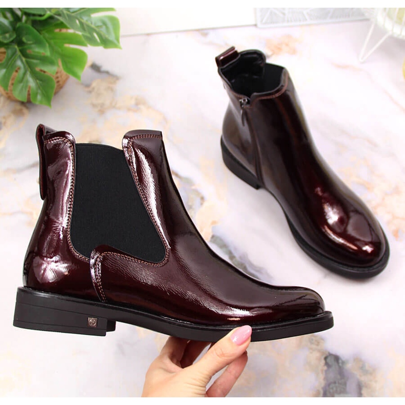 Scarpe da donna verniciate bordeaux caldo Potocki WOL93B chiaretto 1