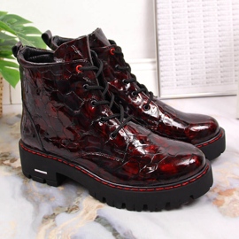 Stivaletti da donna in vernice bordeaux Artiker HBH35 chiaretto 1