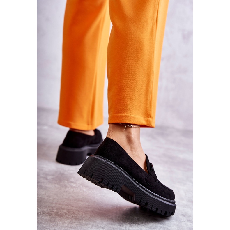 FB2 Scarpe Francesine Da Donna In Pelle Scamosciata Con Decorazione Leeza Nera nero 2