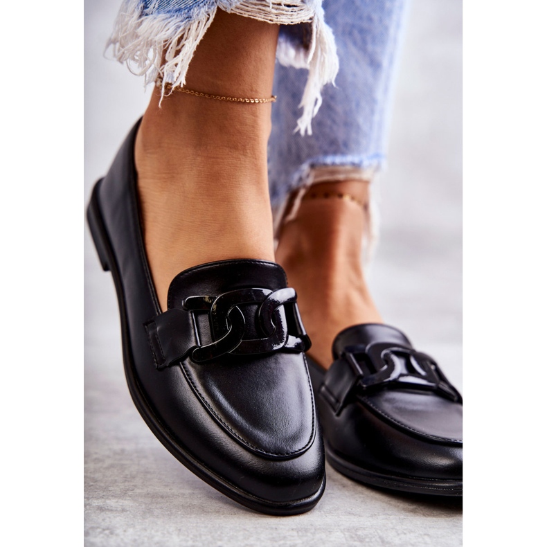 FB2 Mocassini da donna in pelle con decorazione Kerrie nera nero 2