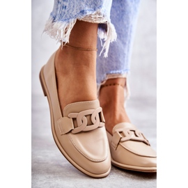 FB2 Mocassini Da Donna In Pelle Con Decorazione Kerrie Beige 2