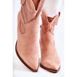 Stivali da donna in camoscio traforato Cowboy Pink Eleonore beige 2