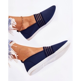 S.Barski Sneakers da donna in materiale Slip-On Navy Blue Lilis 1