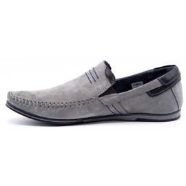 KOMODO Mocassini uomo in pelle 876 grigio 1