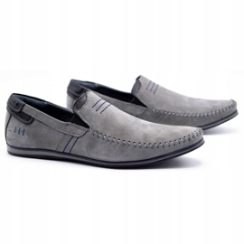 KOMODO Mocassini uomo in pelle 876 grigio 2