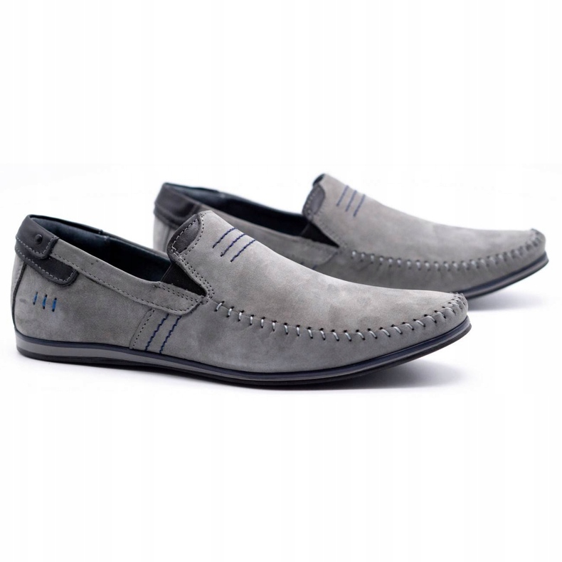 KOMODO Mocassini uomo in pelle 876 grigio 2
