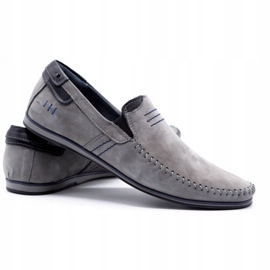 KOMODO Mocassini uomo in pelle 876 grigio 3