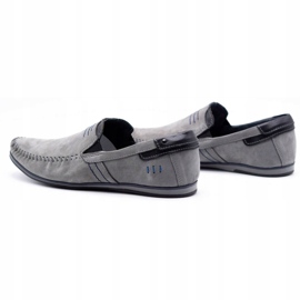 KOMODO Mocassini uomo in pelle 876 grigio 4