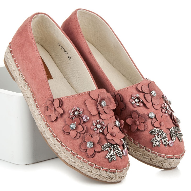 Marquiz Scarpe basse slip-on con decorazioni rosa 1