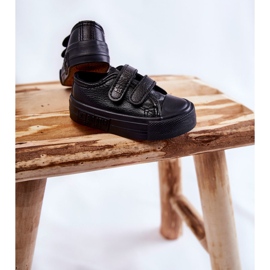 Sneakers Bambini in Pelle Con Velcro Big Star KK374092 Nero 2
