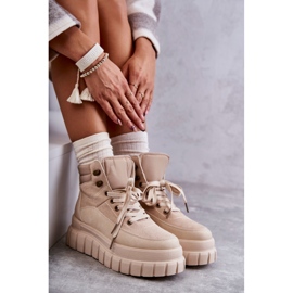 FG2 Stivali Comodi Sulla Piattaforma Beige Sanchio 1