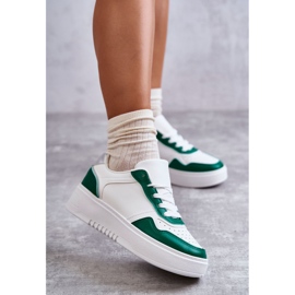 Scarpe Sportive Basse Da Donna Sulla Piattaforma Kyllie Bianche e Verdi bianco 1