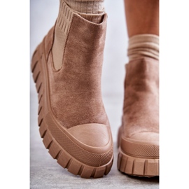 FB2 Stivali alla moda slip-on sulla piattaforma Jenna beige scuro 2