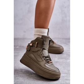 Scarpe sportive alte da donna Lexa Green cachi verde 1