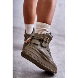 Scarpe sportive alte da donna Lexa Green cachi verde 2