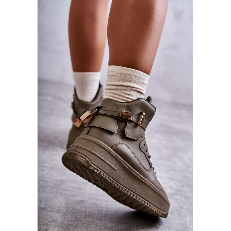 Scarpe sportive alte da donna Lexa Green cachi verde 2