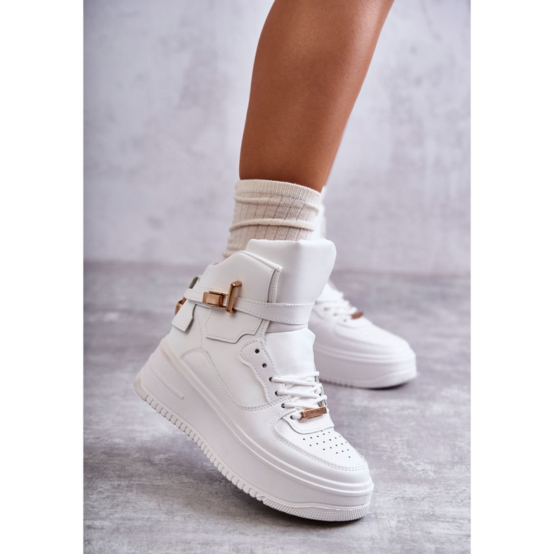 FB2 Scarpe sportive alte da donna isolate bianche Lexa bianco 1