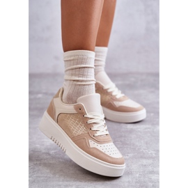 Scarpe sportive basse da donna sulla piattaforma Kyllie beige 1