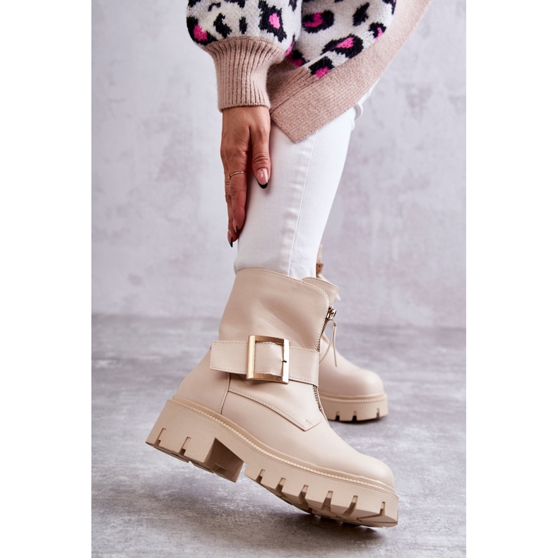Stivali caldi da donna con cerniera Torey beige 1